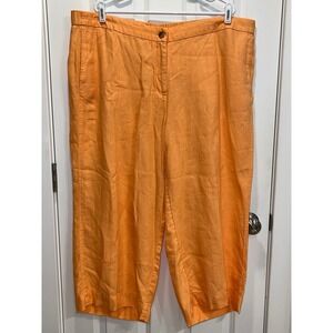 J.Jill Love Linen Orange Crop Pants Womens 3X Plus Size Casual